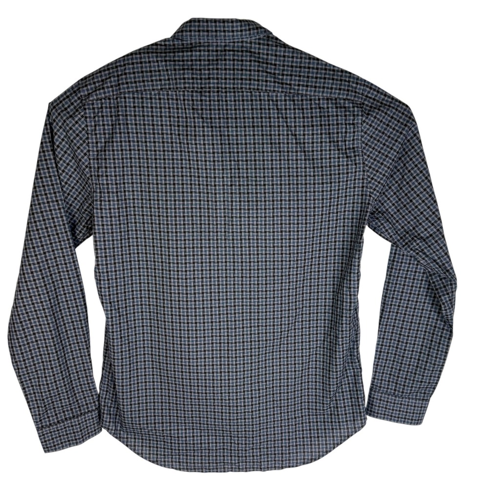 Theory Mens Zack PS Algae Multi Blue Gingham Check Button Down Shirt E0774583 L - Picture 4 of 10